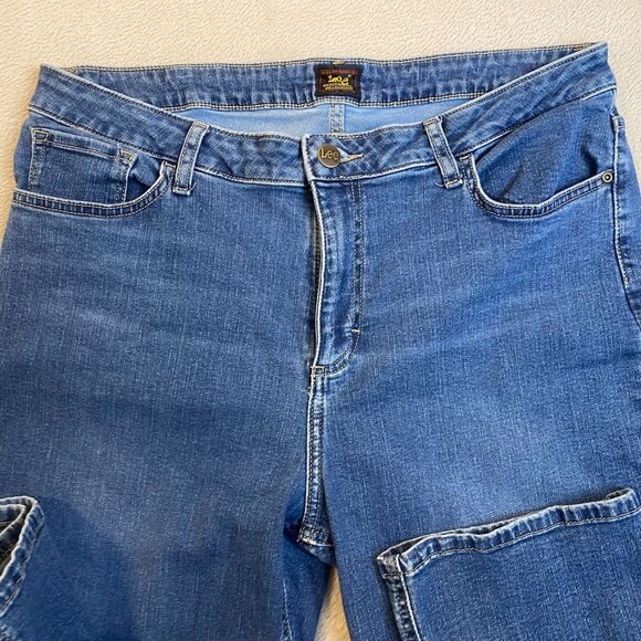 Lee Womens Capri Jeans 16M Blue Denim Machine Washable Comfortable & Stylish Fit - Picture 8 of 13